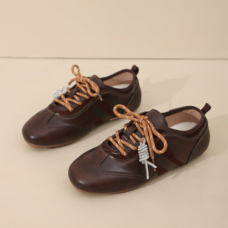 Femmes Vieille Monnaie Minimaliste Rétro Sneakers