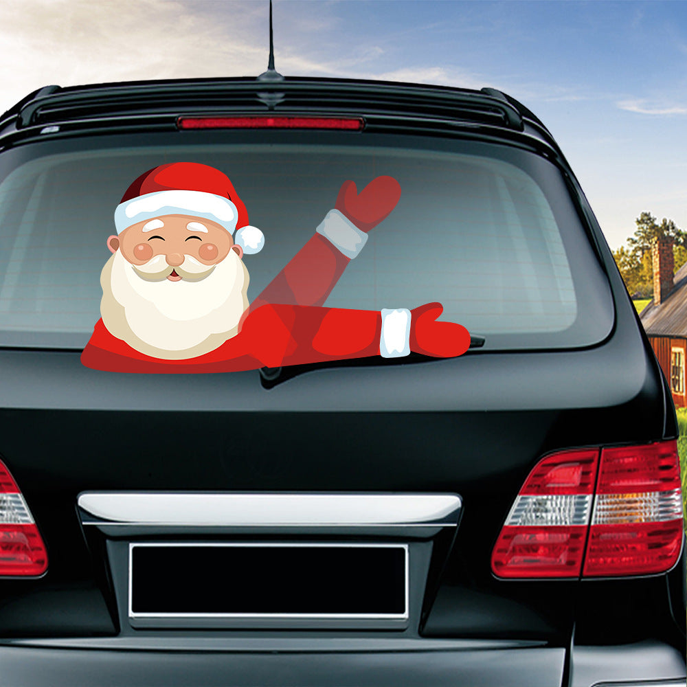 Populaire essuie-glace Santa Claus autocollant peut enlever la voiture arrière essuie-glace Sticker Car Sti