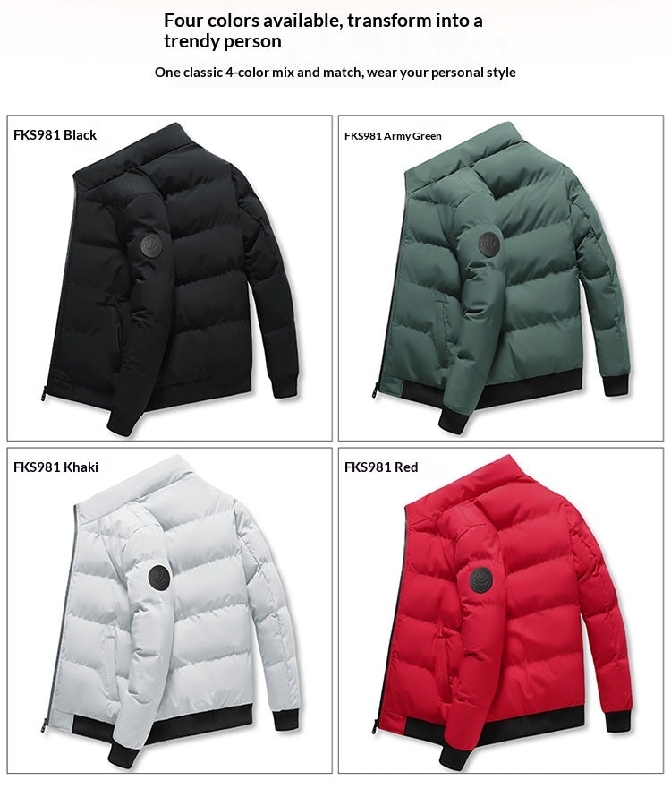 Épaisseur, chaud, simple veste rembourrée en coton pour les hommes