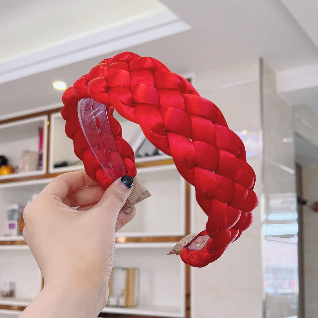 Bande de tête en tissu de couleur solide pour femmes