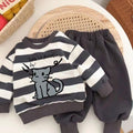 Sweatshirt à manches longues de dessin animé à mode Set à deux pièces pour petits et moyens enfants