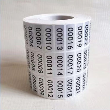 1-2000 Étiquette numérique Numéro de série Sticker Matte Silver Adhesive Label