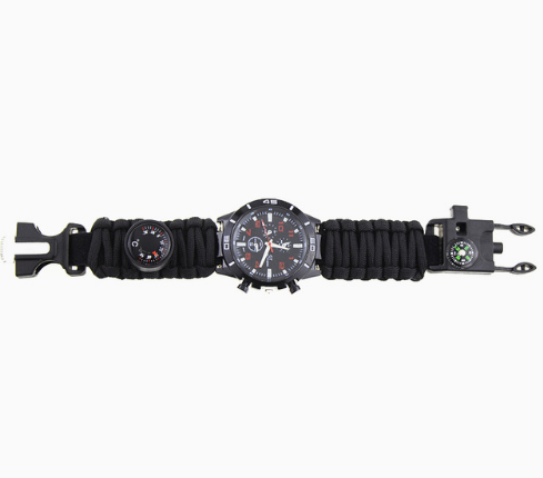 6 En 1 Ttictos Al Aire Libre EDC Supervivencia Ajustable Pulsera Brjula Rescate Paracord C