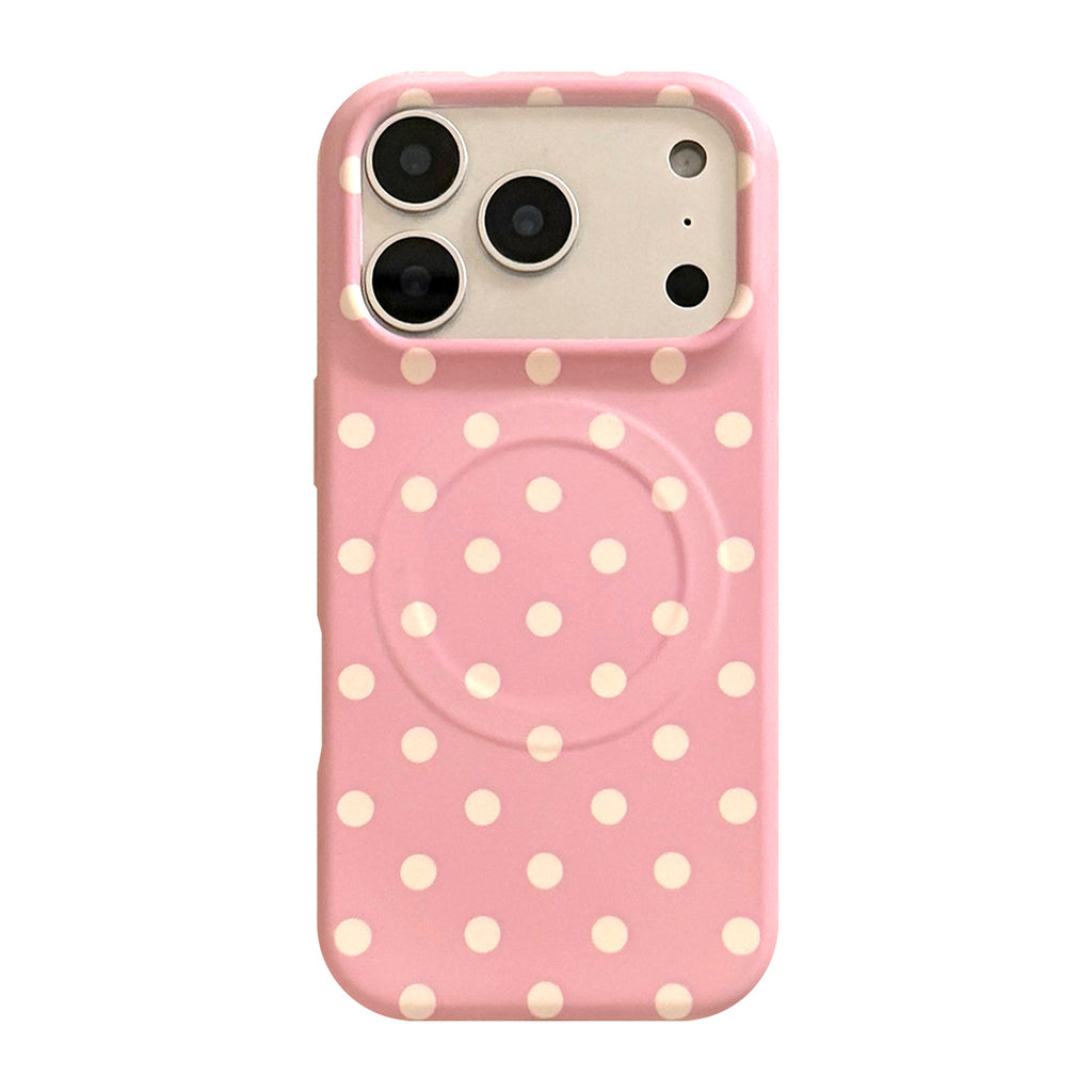 Coque de téléphone magnétique à point à crème polyvalente Polka