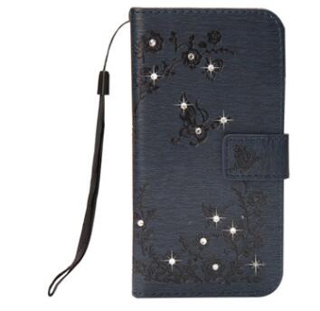 Papillon Bling Diamant PU Cuir Flip Couverture Pour