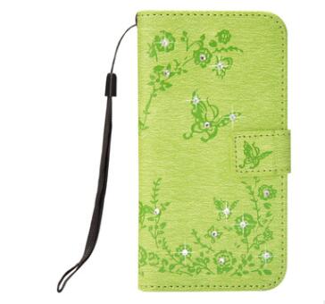 Papillon Bling Diamant PU Cuir Flip Couverture Pour