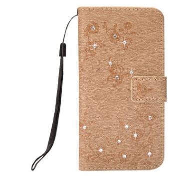 Papillon Bling Diamant PU Cuir Flip Couverture Pour