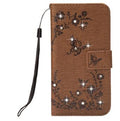 Papillon Bling Diamant PU Cuir Flip Couverture Pour
