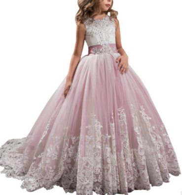 Europe et États-Unis Vêtements pour enfants Dentelle Robe de mariée