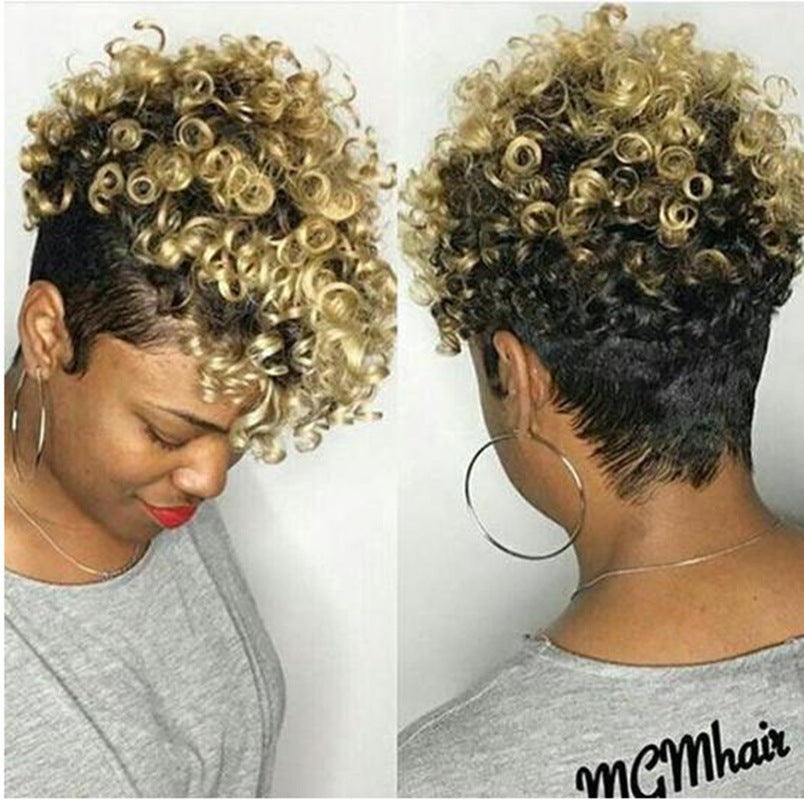 Les cheveux bouclés à court teints africains