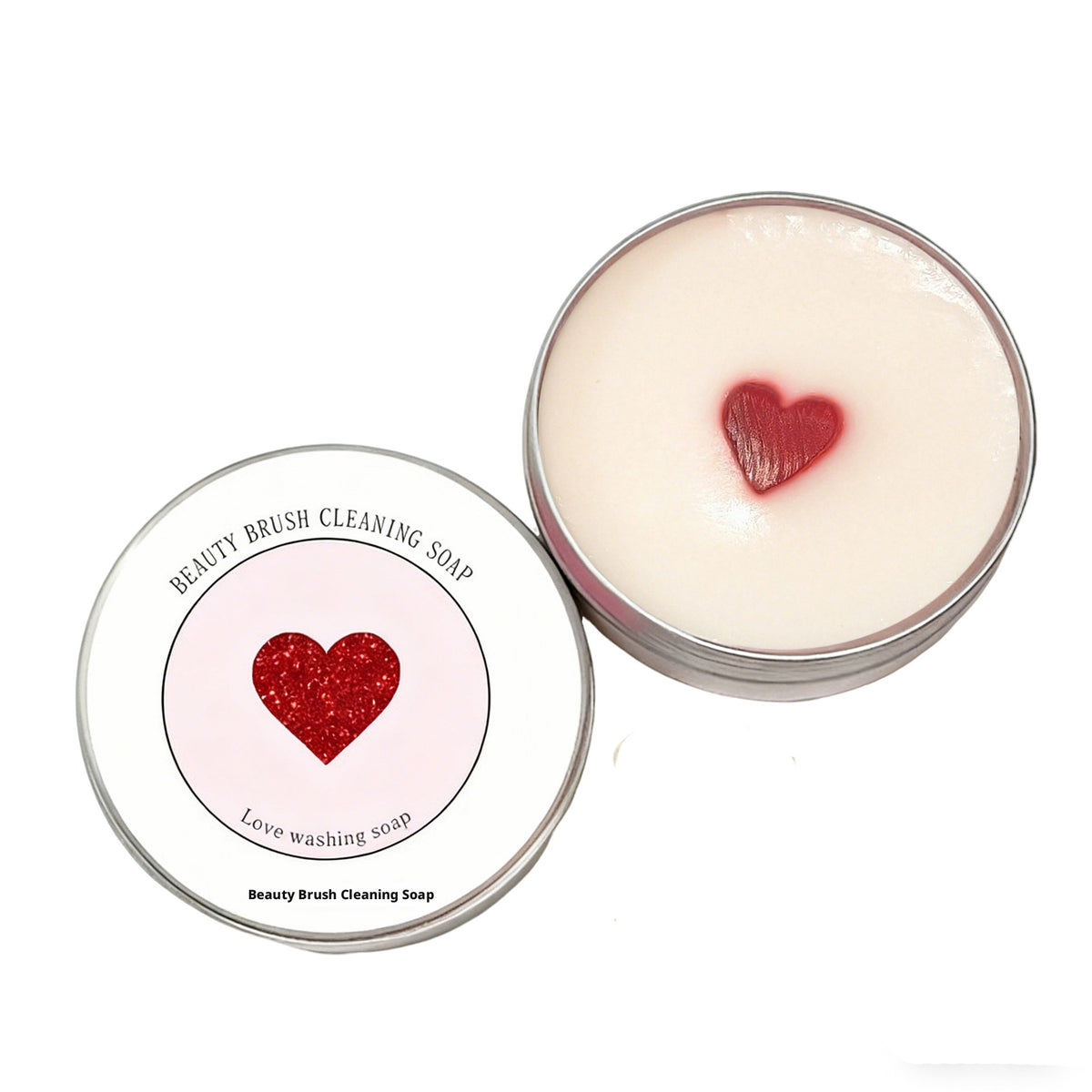 Beauty Brush Cleaning Soap-Heart-shaped soap base-50g-1 piece