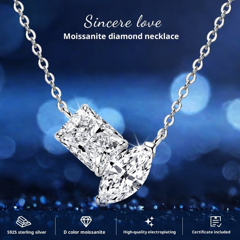 Pendentif irrégulier Moissanite Niche Light Luxury High-end Feel S925 Argent Sterling