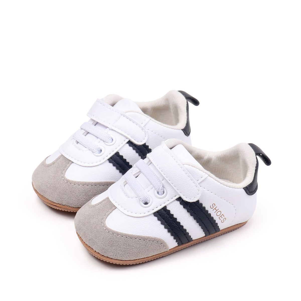 Chaussures de marche tendance pour tout-petits avec paillettes Velcro pour bébés