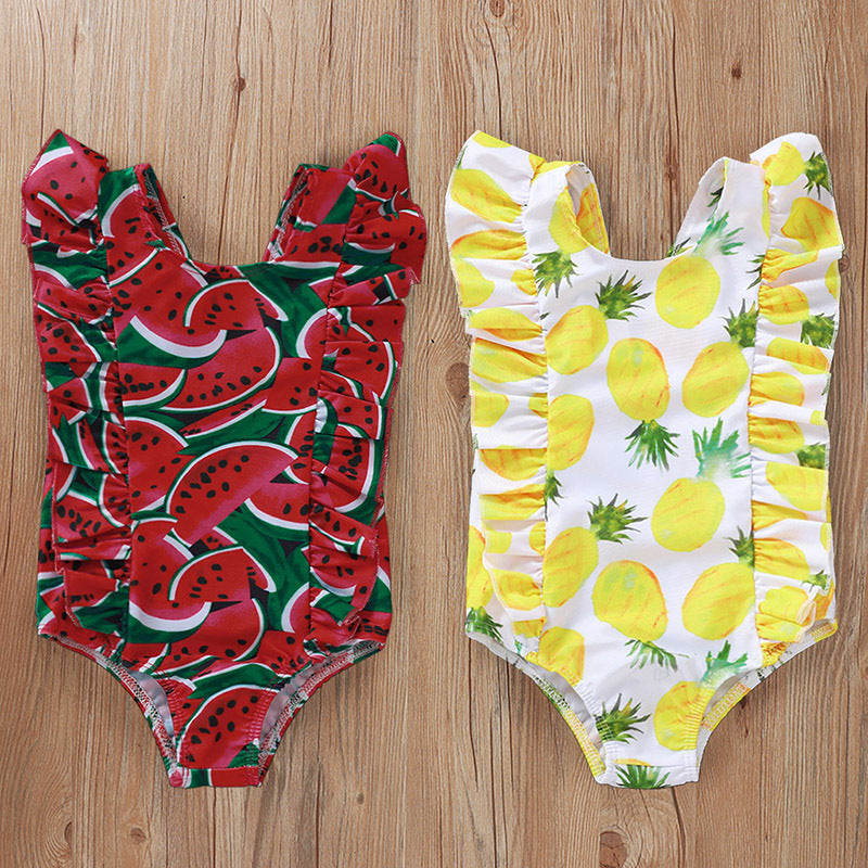 Maillot de bain à manches simples imprimé
