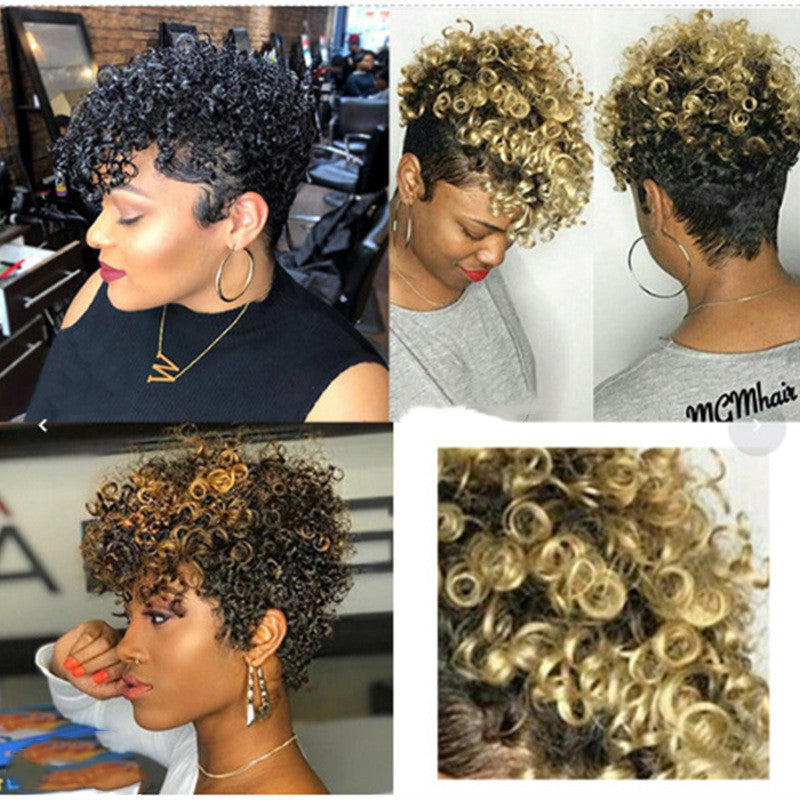 Les cheveux bouclés à court teints africains