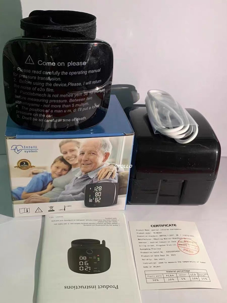 Wrist Sphygmomanometer Rechargeable Blood Pressure Meter Wrist Blood Pressure Eter Smart T