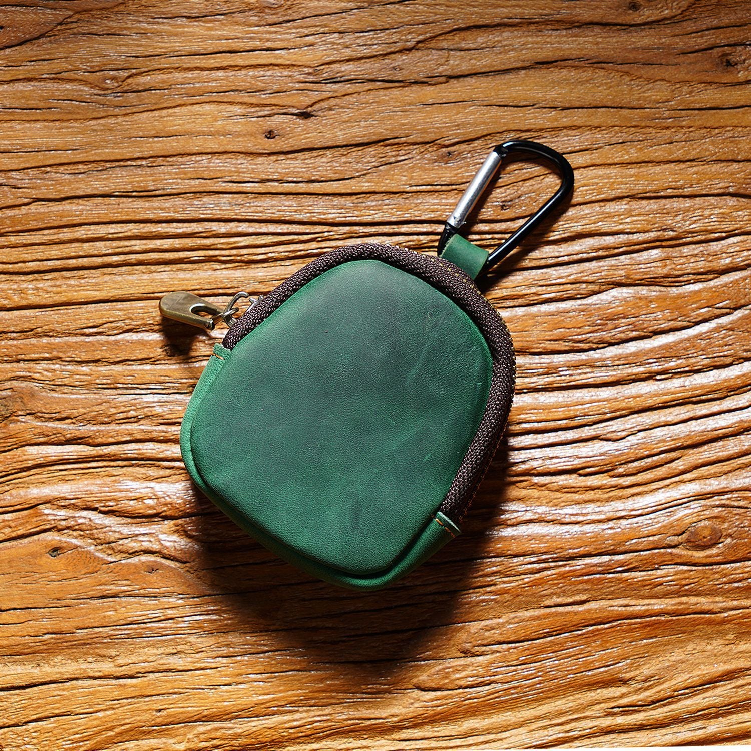 Cowhide Petit portefeuille Zipper Shell
