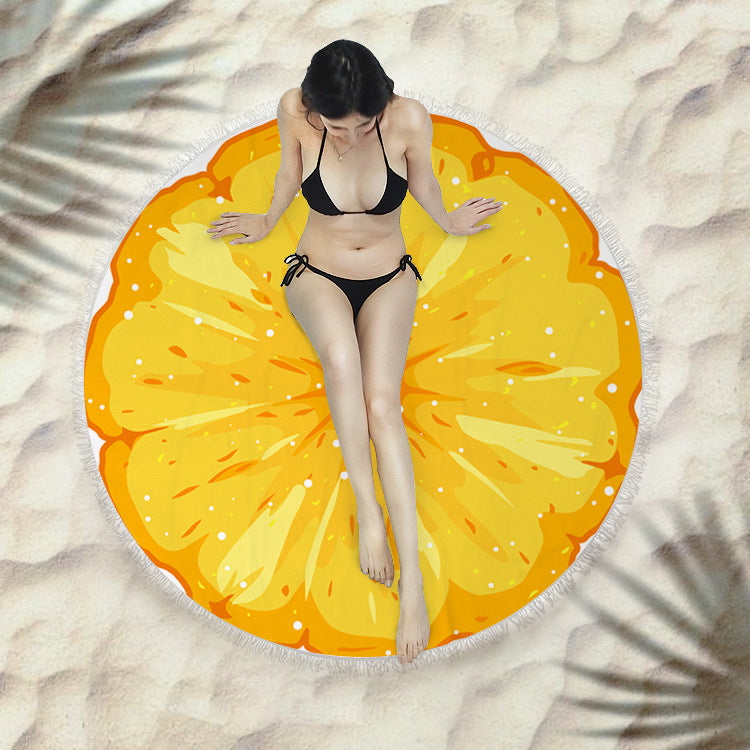 Serviette de plage fringée, serviette de bain ronde, serviette de plage