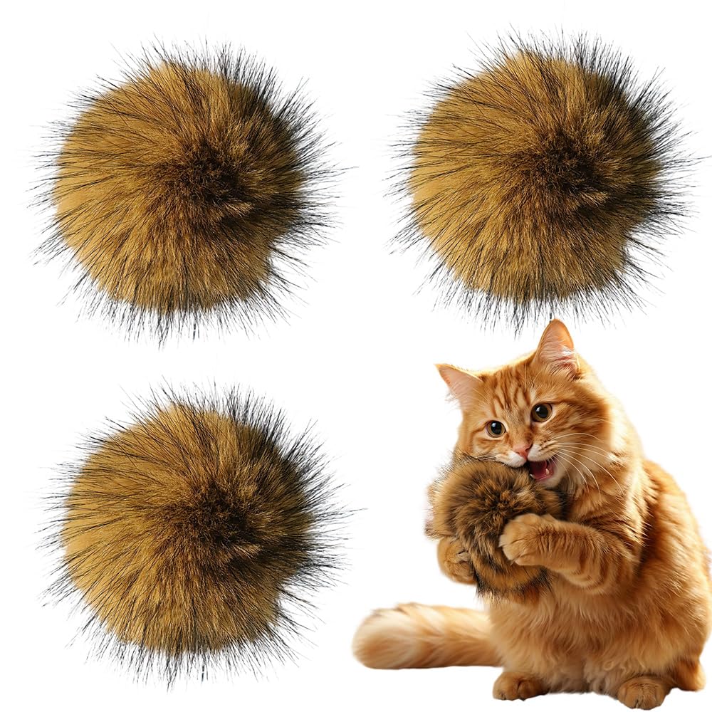 Fake rabbit fur ball cat toy
