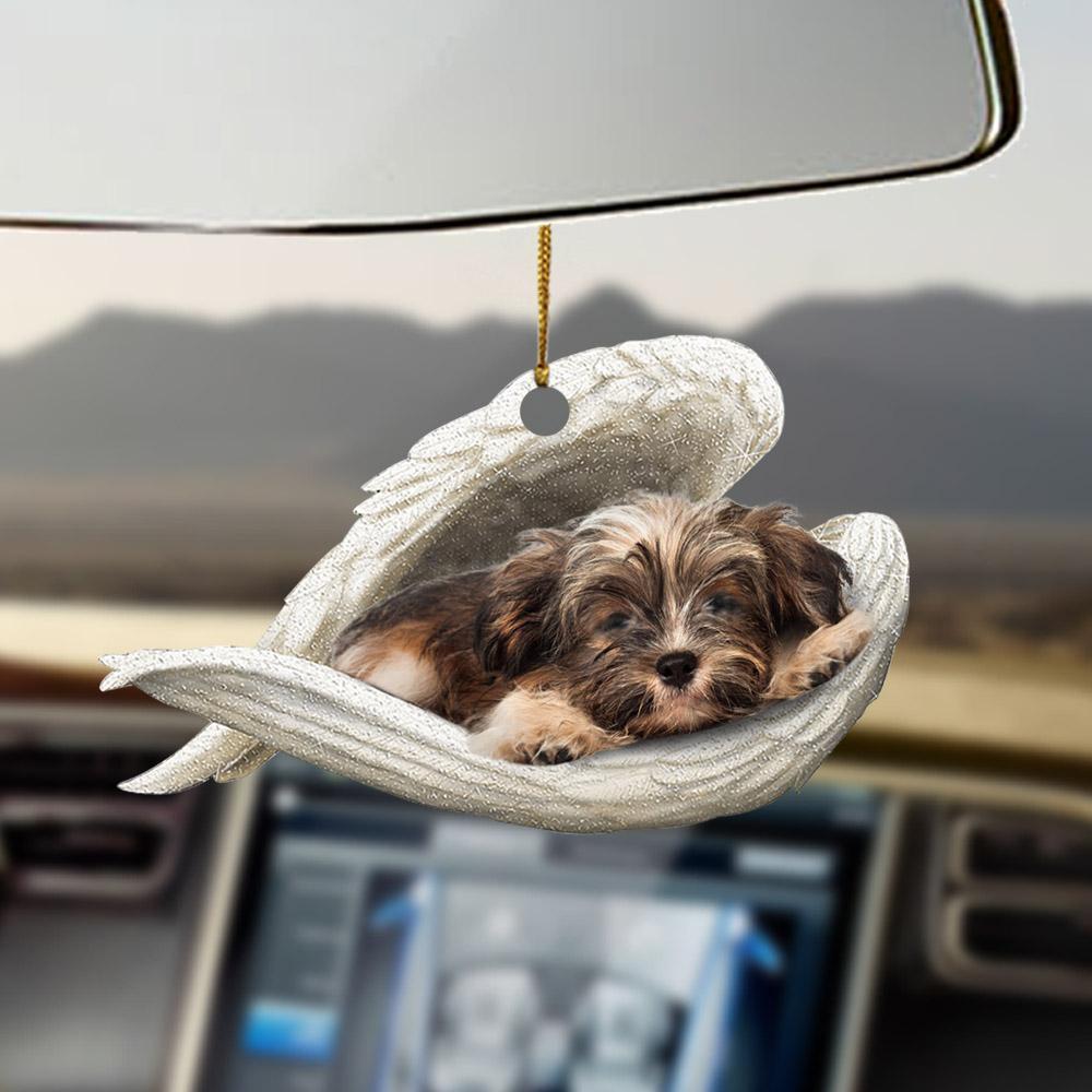 Pendentif de voiture chien de couchage Angel Home Décor Acrylique Showcase Ornements suspendus pour portes