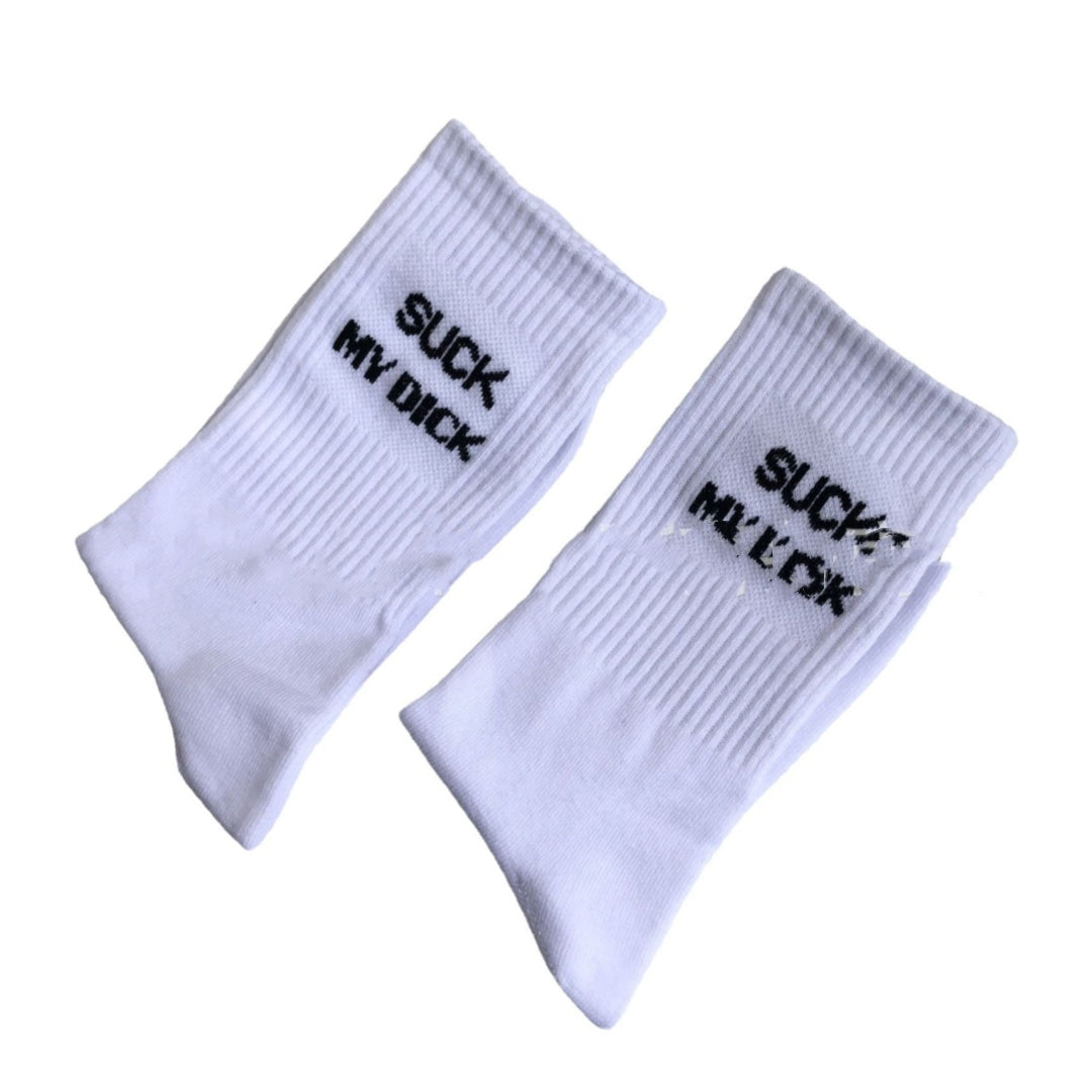 Chaussette en coton à lettre blanche casuale pour homme