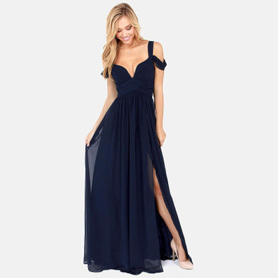 Longueur du sol Élégant style grec Robe plissée