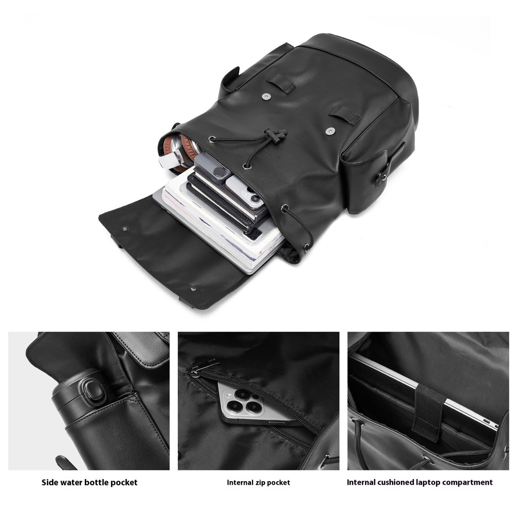 Sac à dos en cuir pour hommes Sac à dos pour entreprise de grande capacité