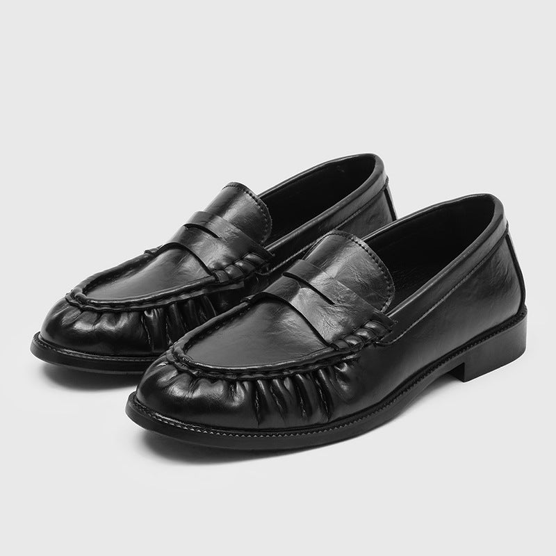 Chaussures plates plissées à la main pour hommes