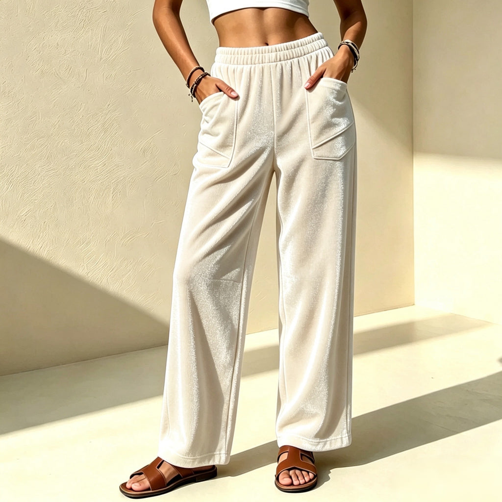 Pantalon casual large-jambe de slim-fit