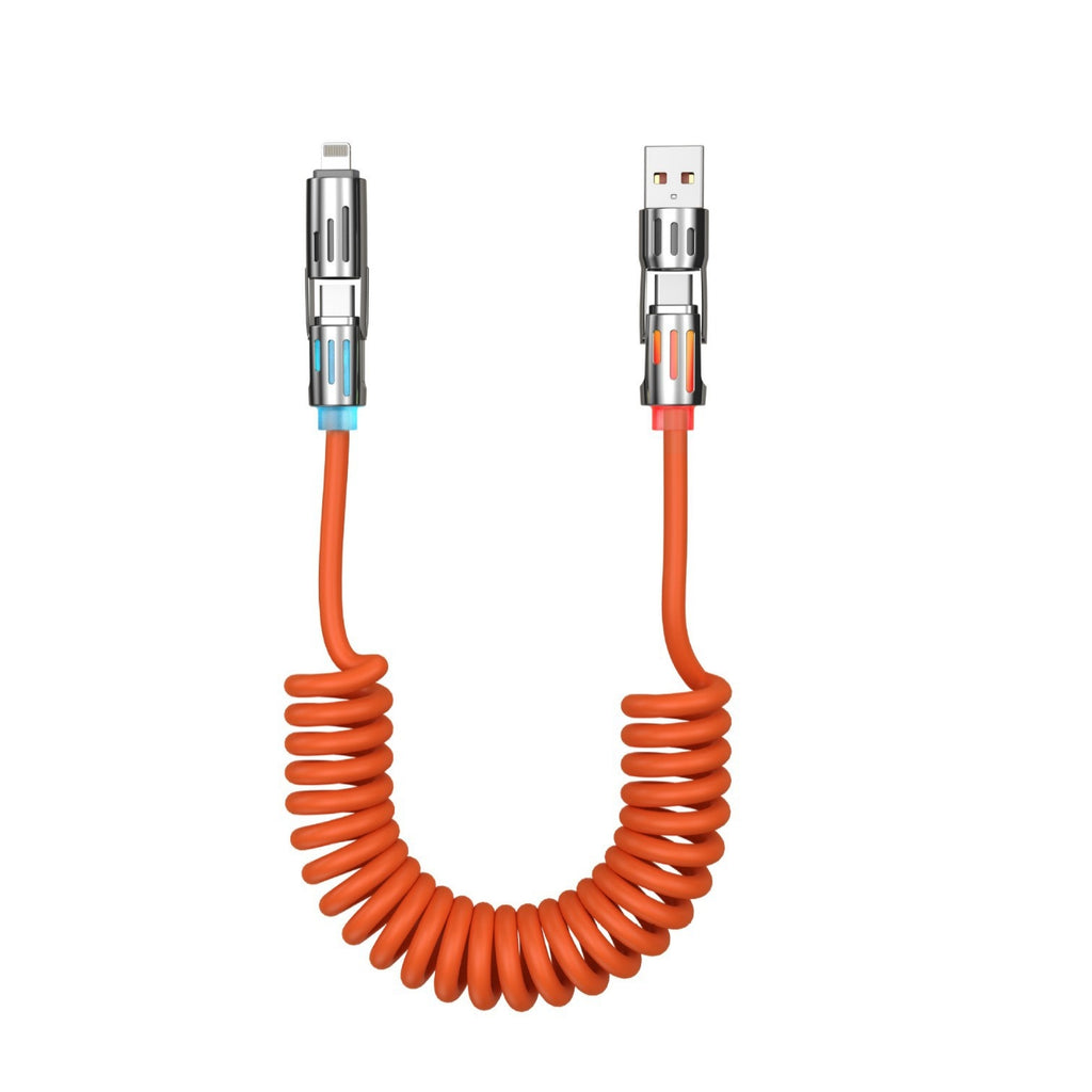 Câble de téléphone Spring Light Bar 4-en-1 65W câble de données