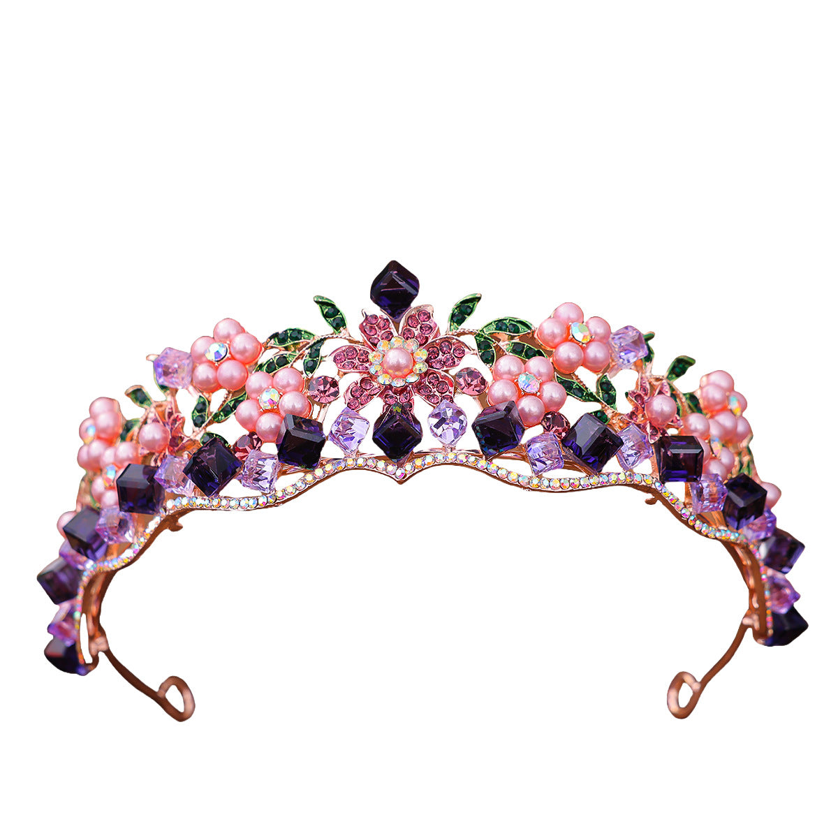 Femmes Rétro Violet Cristal Princess Crown Heress