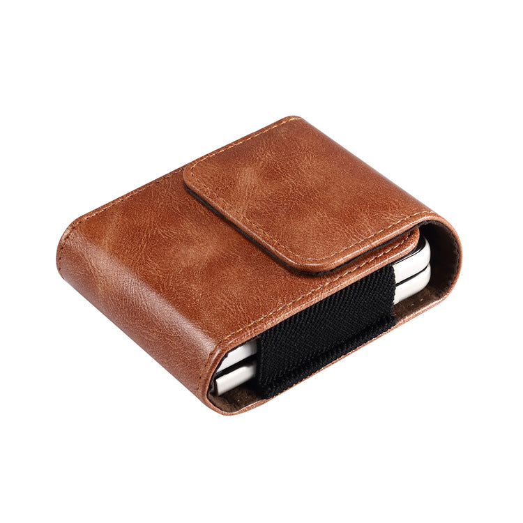 Applicable Flip Screen Mobile Phone Bag Suspendre Cuir Perforant Sac de pliage