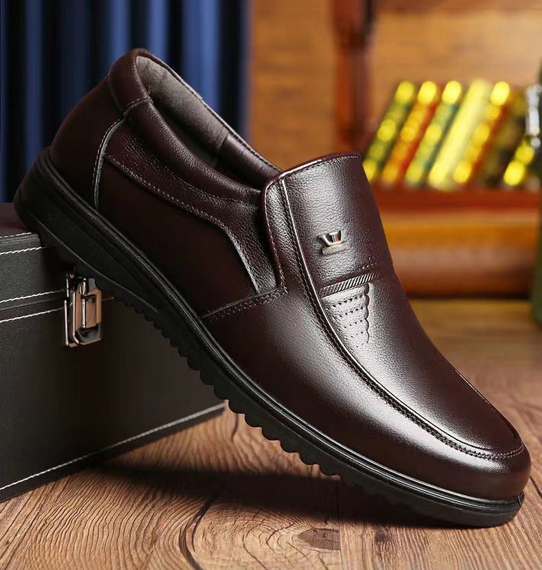 Chaussures Casual en cuir pour hommes Slip-on Soft Sole en cuir souple