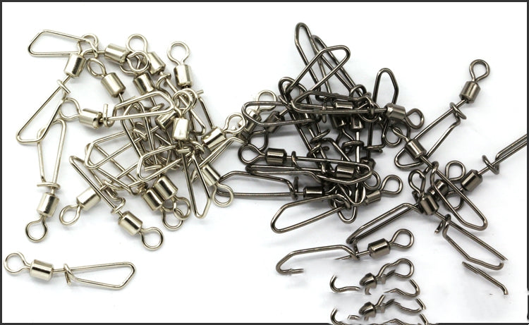 50PCS Snap Swivels Roulement à billes avec swivels de cocklock