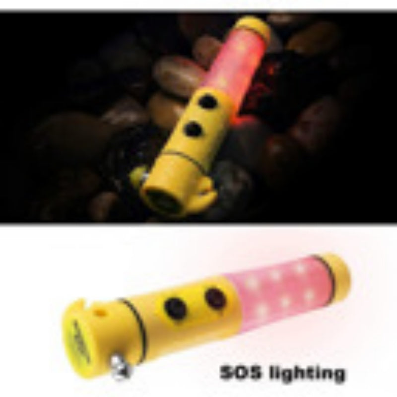 Hammer multifonctionnel rouge et jaune pour la sécurité automobile avec lampe de poche