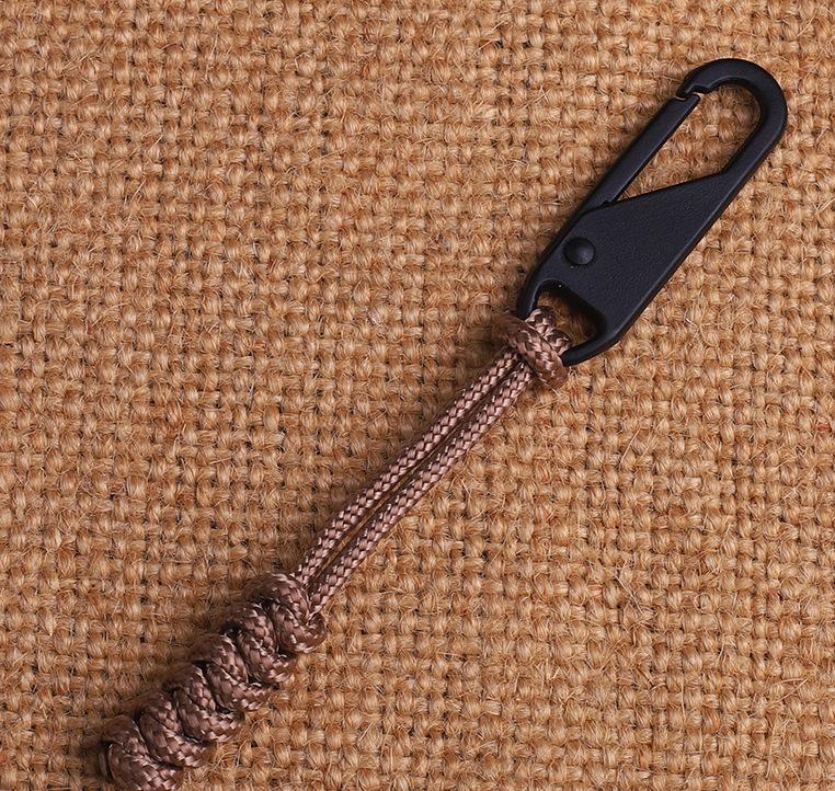 Parachute cordon tissé sac extérieur fermeture à glissière tête de traction cordon amovible