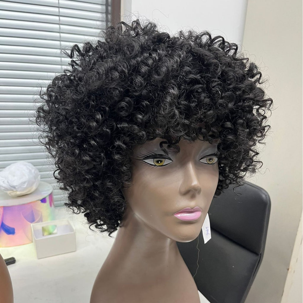 Perruque Femme Perruques synthétiques Couverture de la tête de cheveux bouclés
