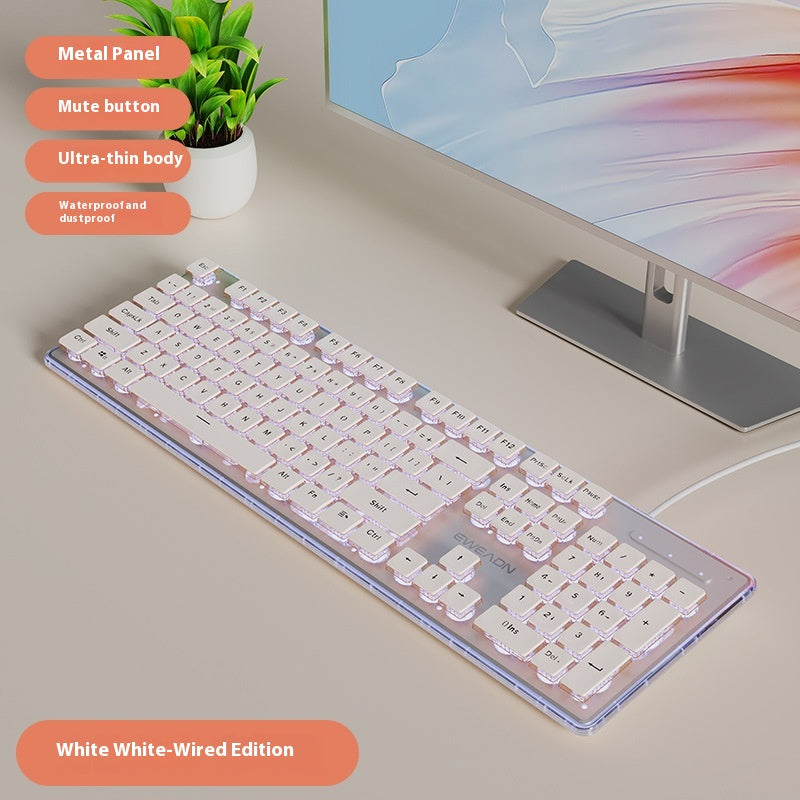 Prewalker V3 Mute filaire Mouse porte-clés costume mécanique Feeling filles Bureau Typing fils