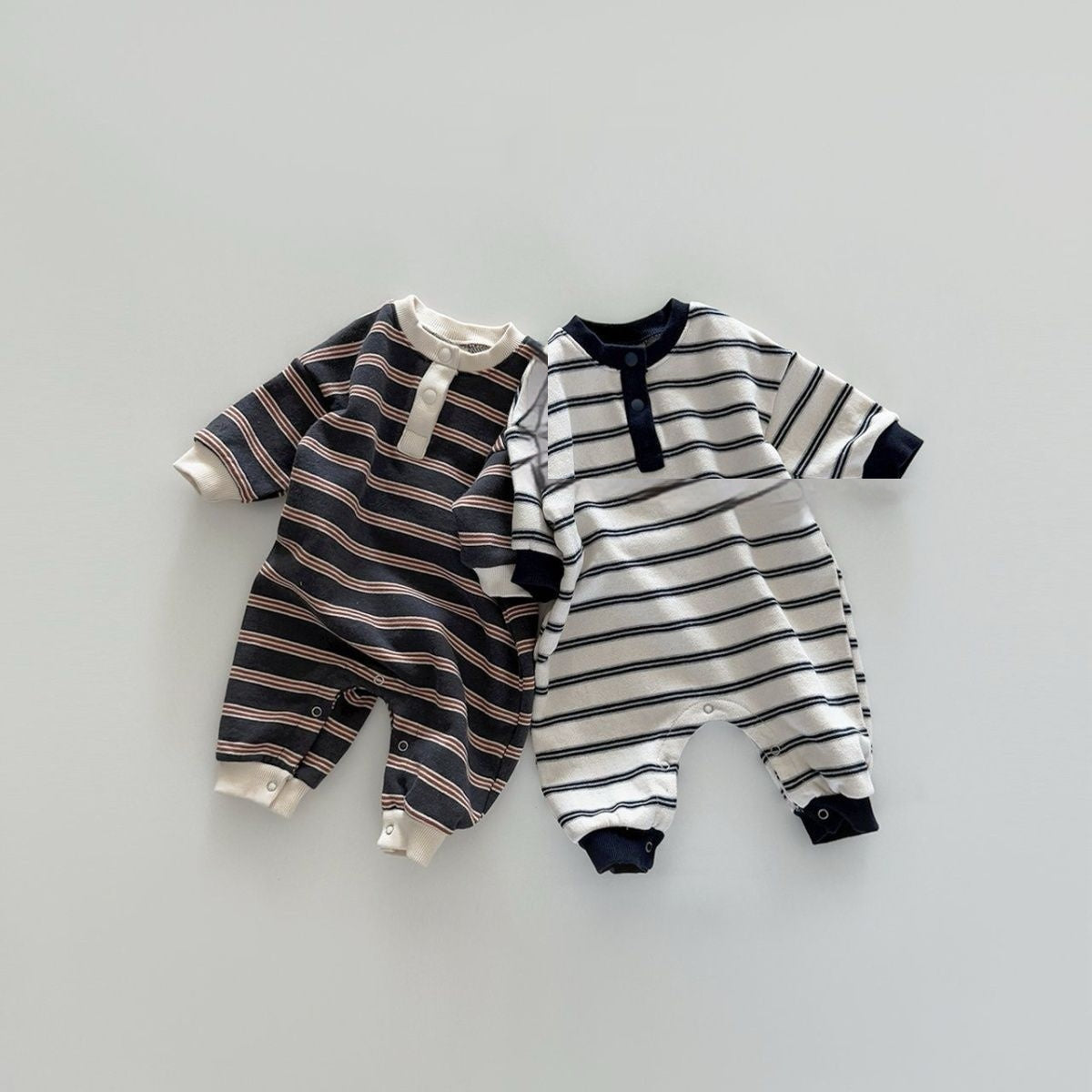 Jumpsuit rayés bébé garçons et filles printemps et automne manches longues