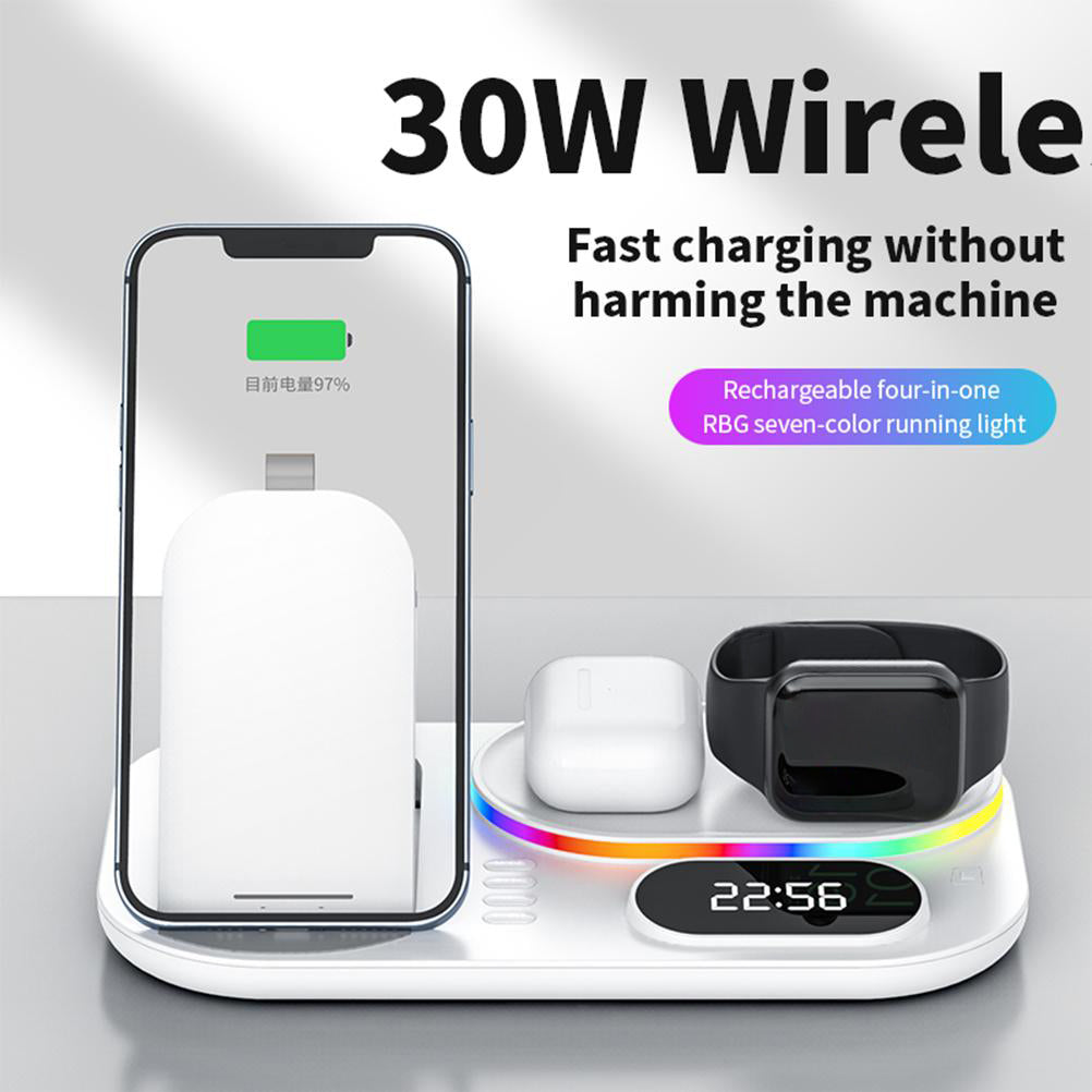 Station de recharge sans fil 4 In1 Station de recharge rapide Support chargeur sans fil compatible Fo