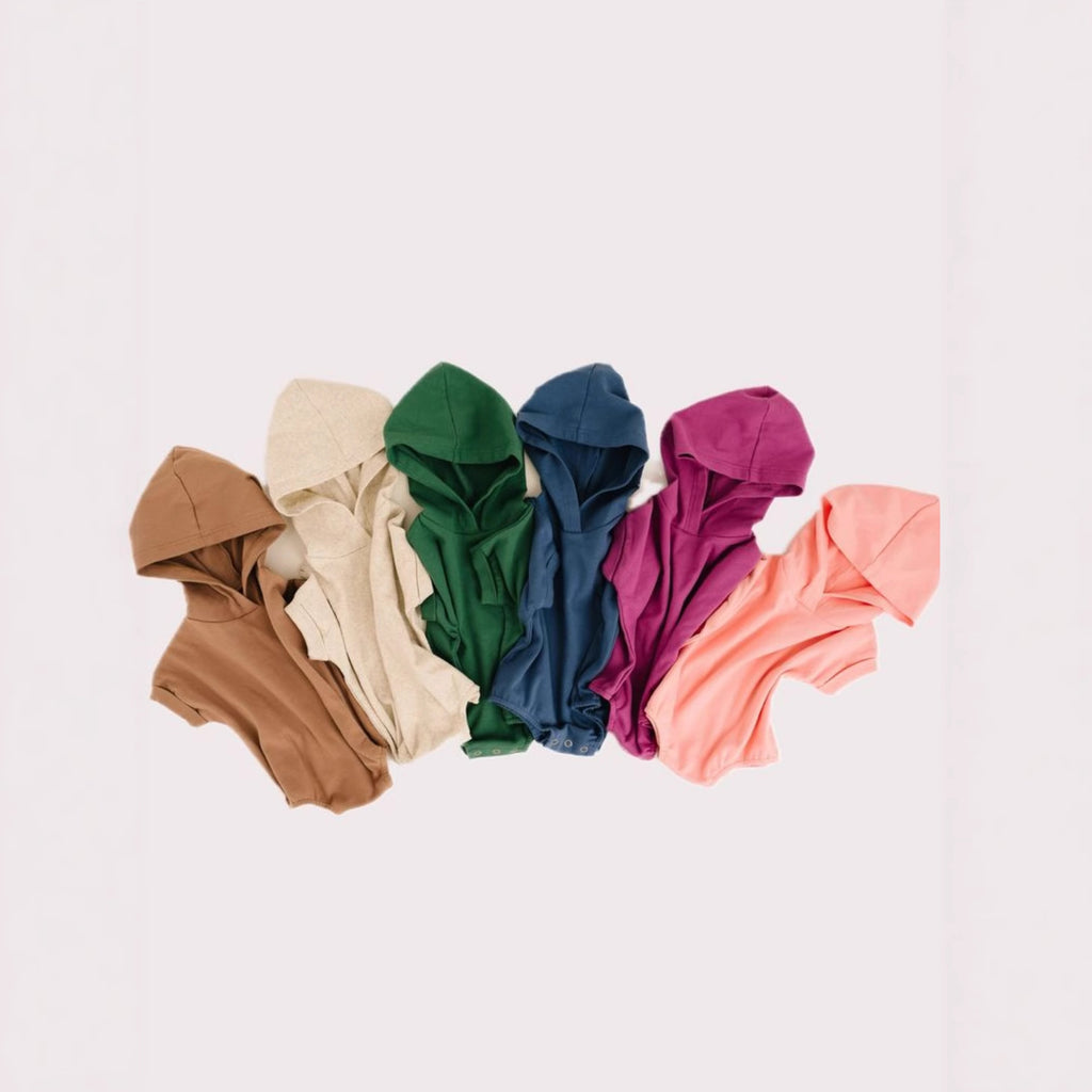Romper de coton à capuche couleur Candy