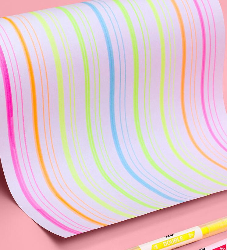 Stylo marqueur à double tête 6 couleurs