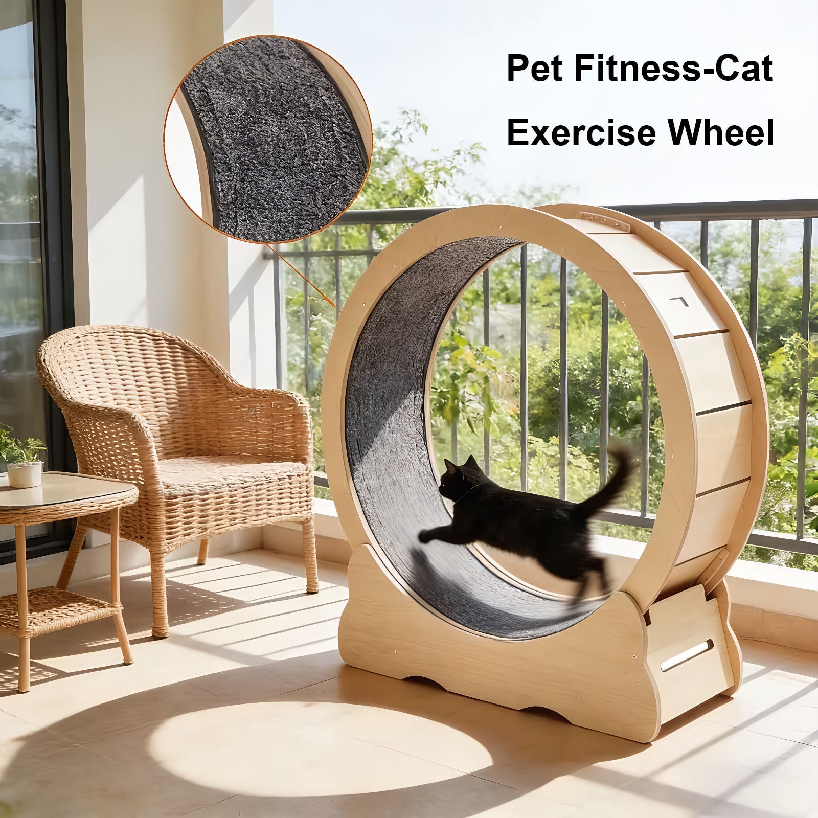 Roue de chat, Grand tapis de chat pour les animaux domestiques, Cats Exercise Roue avec Detachabl