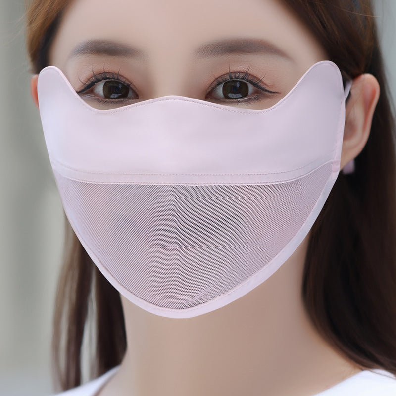 Masque protecteur du soleil pour les femmes Silk Mesh Respirant Masque visage de vélo
