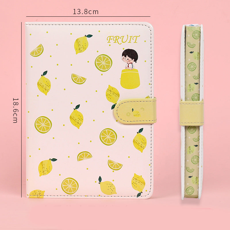 Fruit Print Notebook Planner Magnetic Buckle PU NoteBook Annuals Agenda Couleur Illustration
