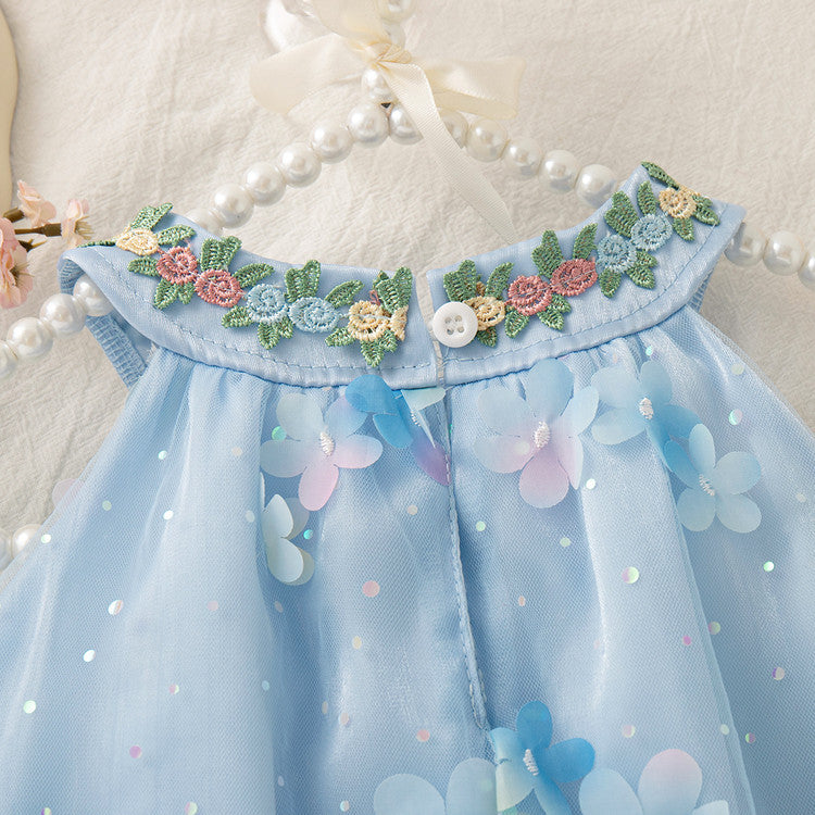 Robe d'impression florale pour enfants pour filles