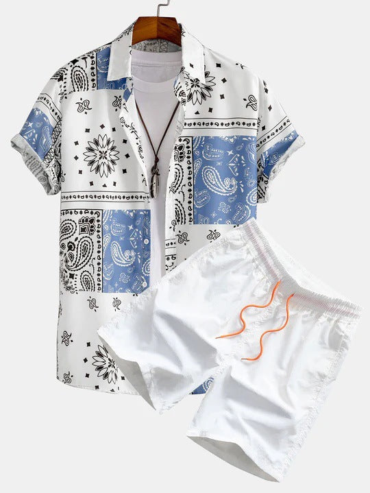 Ensemble de chemises à impression numérique pour hommes occasionnels