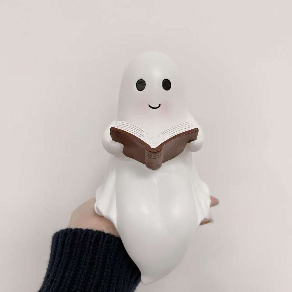 Halloween Ghost Reading Livre Statue Ornament Resin Craft Décoration Maison