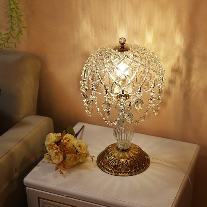 Lampe de table en verre pendentif en cristal de style français