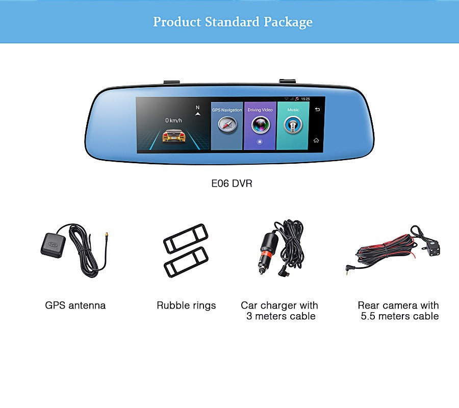 8 pouces 4G miroir de cloud Android conduire enregistreur